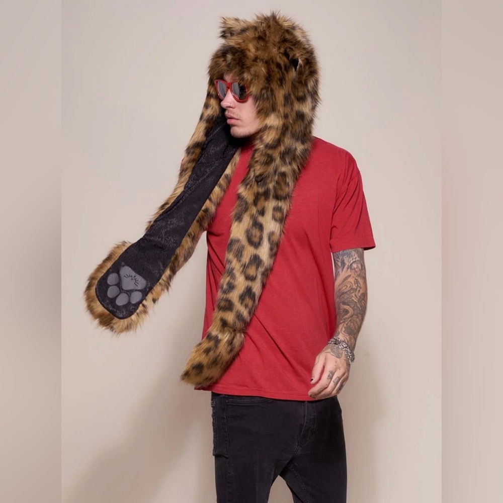 Leopard Print Faux Fur Hat/Scarf Combo